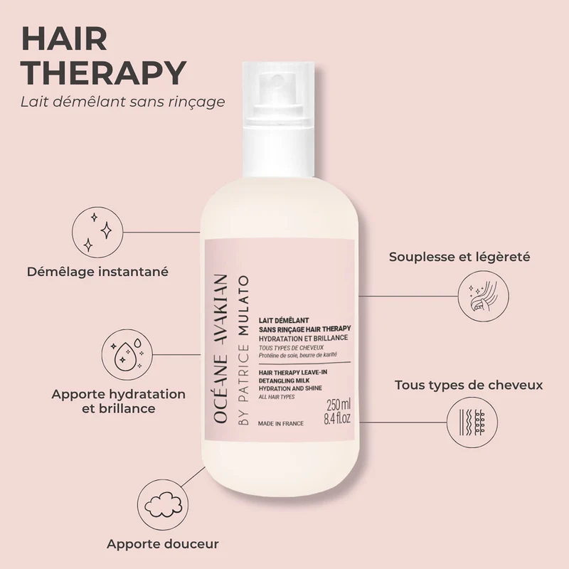 Lait Démêlant Sans Rinçage Hair Therapy Océane Avakian by Mulato 250 ML
