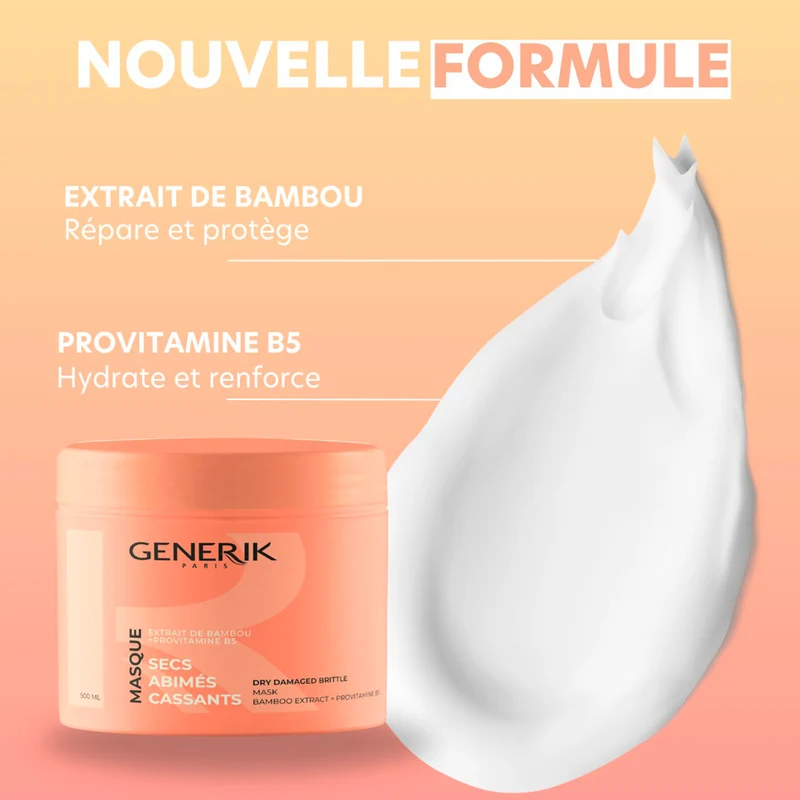 Masque Cheveux Secs/Abîmés/Cassants Generik