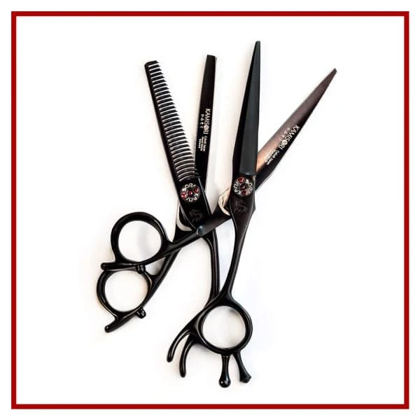 Set ciseaux de coiffure Kamisori Black Diamond III