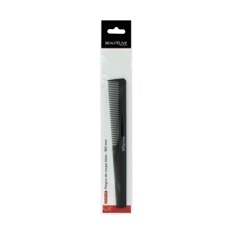 Peigne de Coupe Biais Carbone Noir 18,2cm