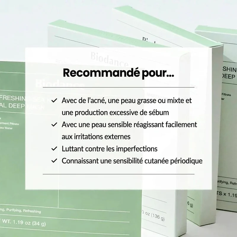 Masques Rafraîchissants Profonds aux Algues Marines (X4 Masques)