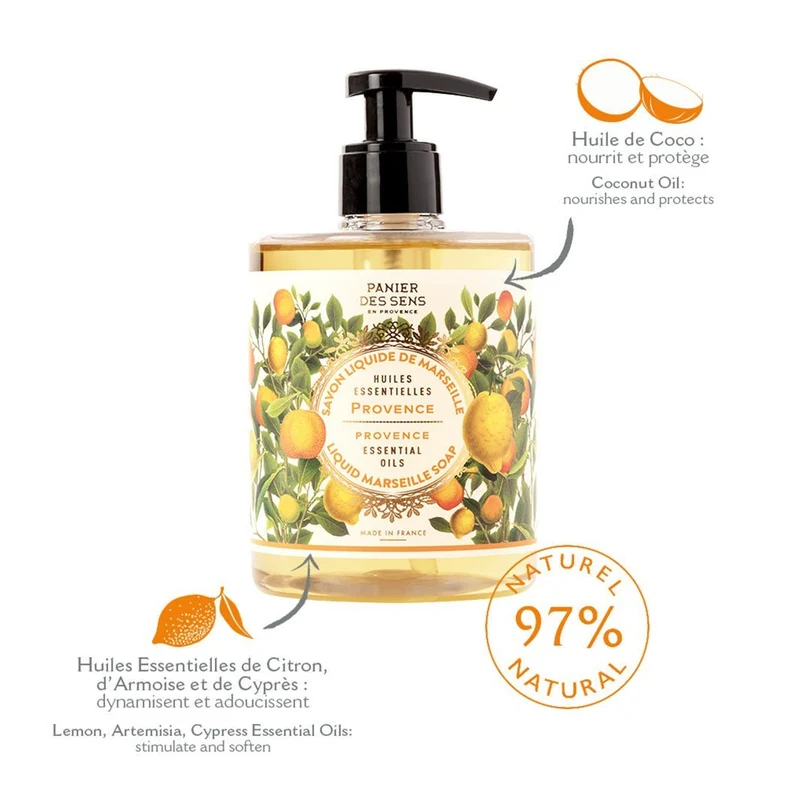 Pack de 2 savons de Marseille liquides | Huile Essentielle de Provence 2 x 500ml