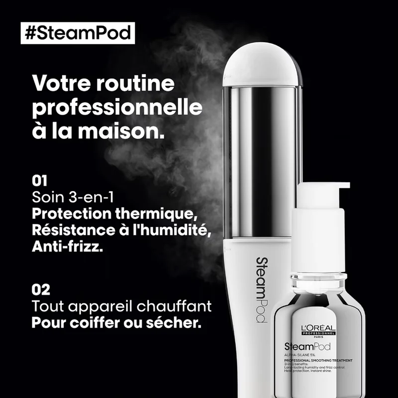 Lisseur Boucleur Steampod 4.0 + Soin Lissant 3-en-1 L'Oréal Professionnel