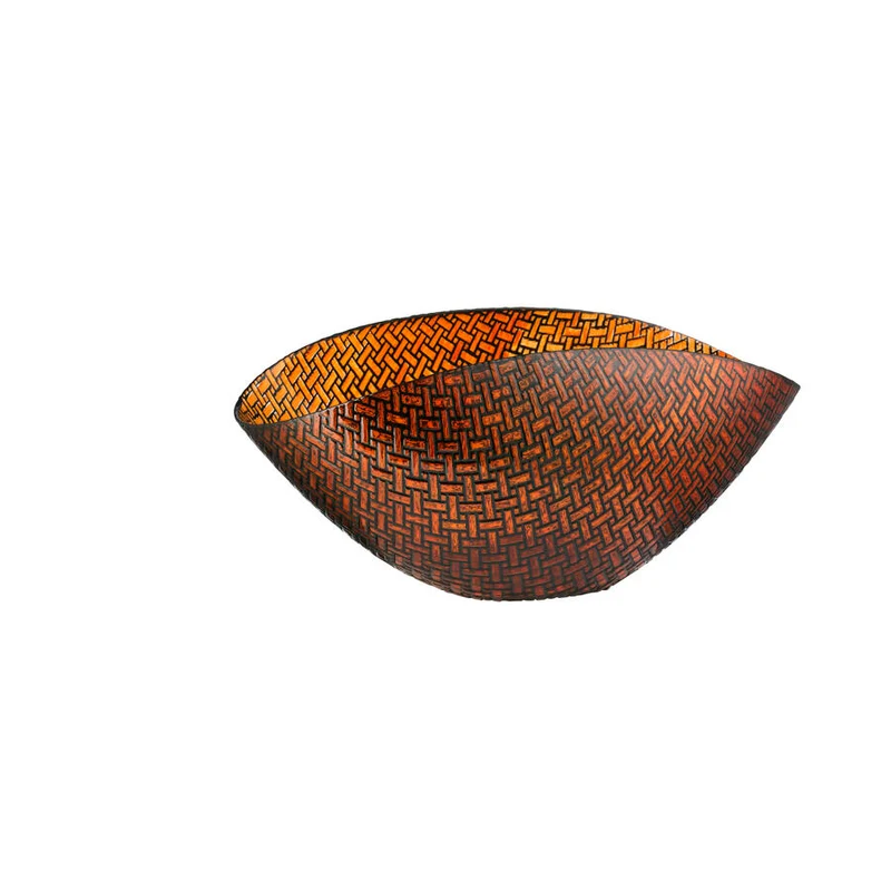 "Pattern" Centrotavola - 38 x 11 cm / Nero-Arancio