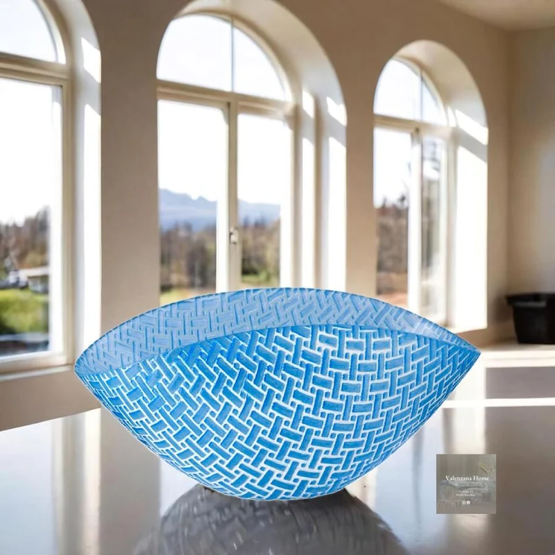PATTERN COPPA 28X14 cm - Bianco / Azzurro
