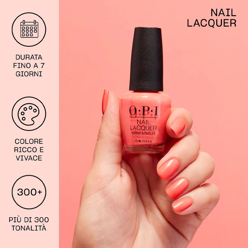 Opi Nail Lacquer Summer Collection Dopa-Mani 15ml - vernis à ongles rose vif