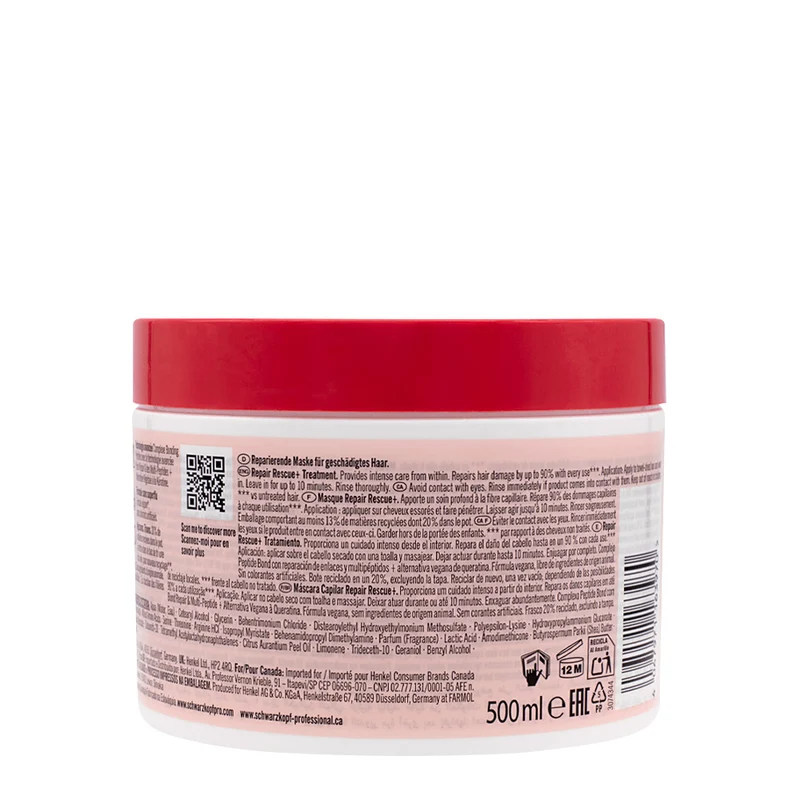 Schwarzkopf Professional BC Bonacure Repair Rescue+ Treatment Masque 500ml - masque restructurant