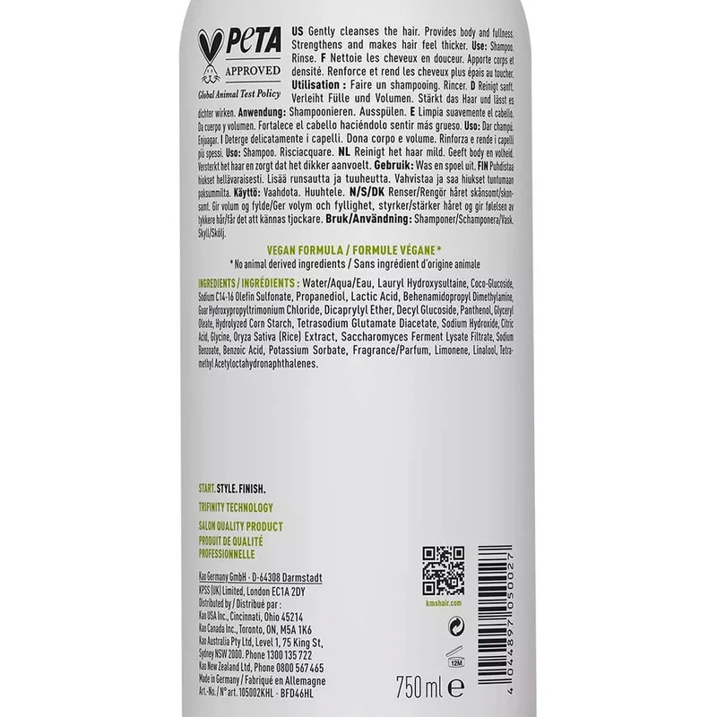 KMS Add Volume Shampoo 75ml - shampooing volumisant cheveux fins à moyens
