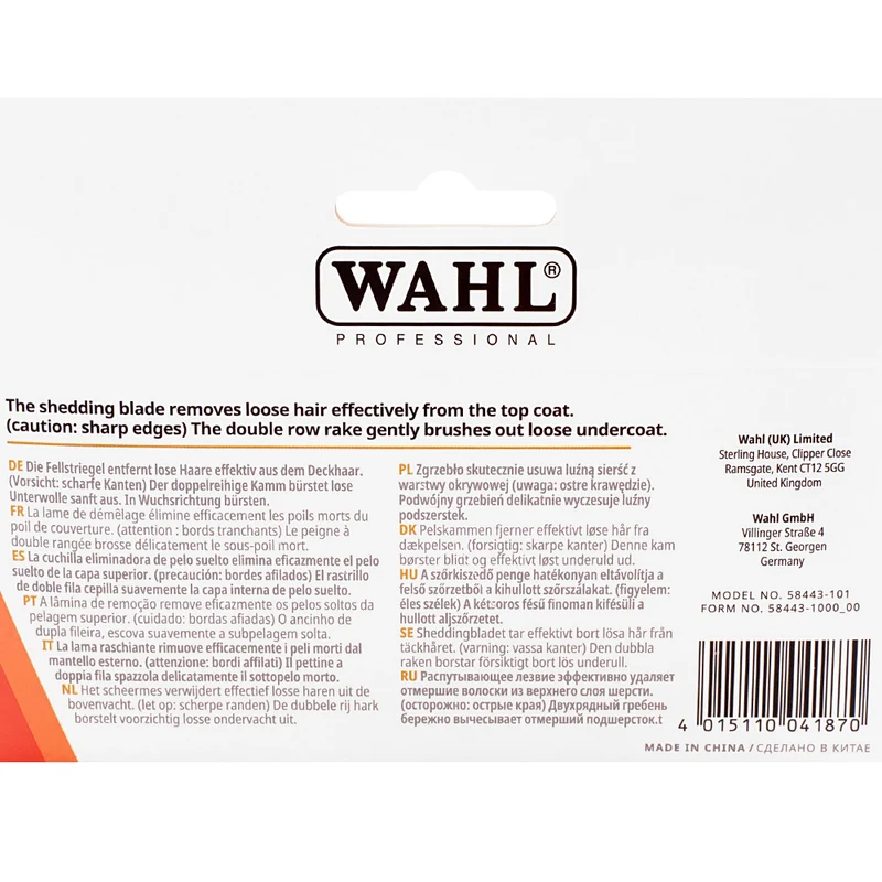 Wahl Pro Pet Double Row Rake
