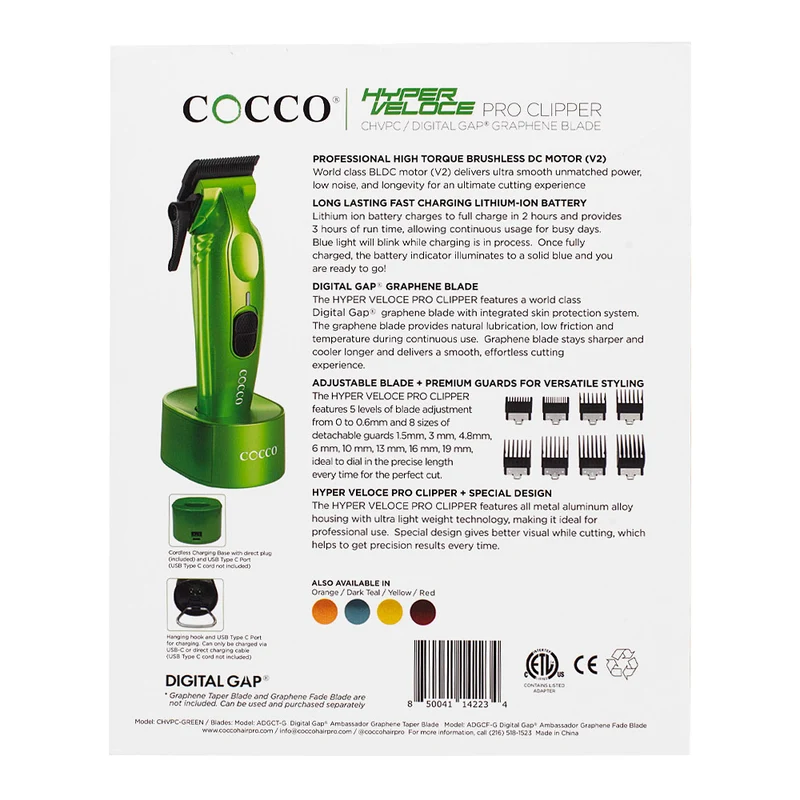 Hair Gallery Resi Come Nuovi Cocco Hyperveloce Pro Clipper Green - imballaggio interno danneggiato