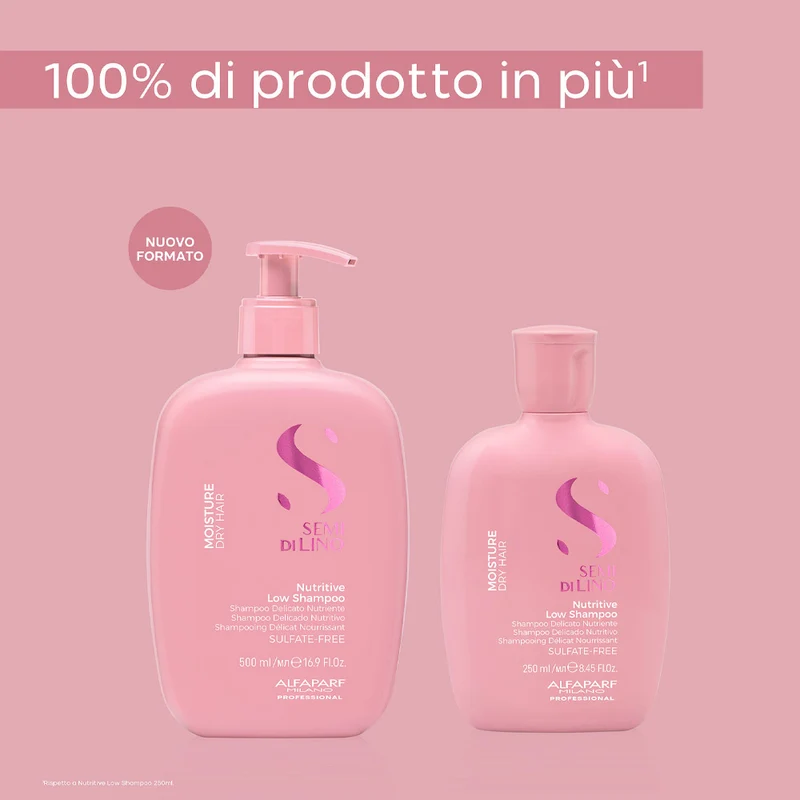 Alfaparf Milano Semi Di Lino Moisture Nutritive Low Shampoo 500ml - shampooing nourrissant doux pour cheveux secs