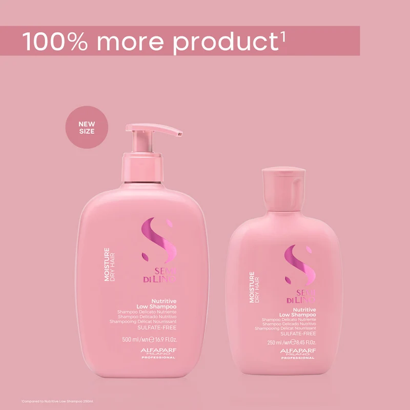 Alfaparf Milano Semi Di Lino Moisture Nutritive Low Shampoo 500ml - shampooing nourrissant doux pour cheveux secs