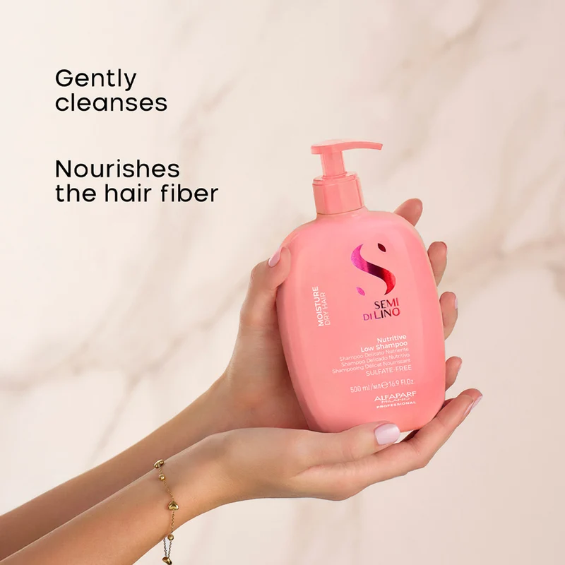 Alfaparf Milano Semi Di Lino Moisture Nutritive Low Shampoo 500ml - shampooing nourrissant doux pour cheveux secs