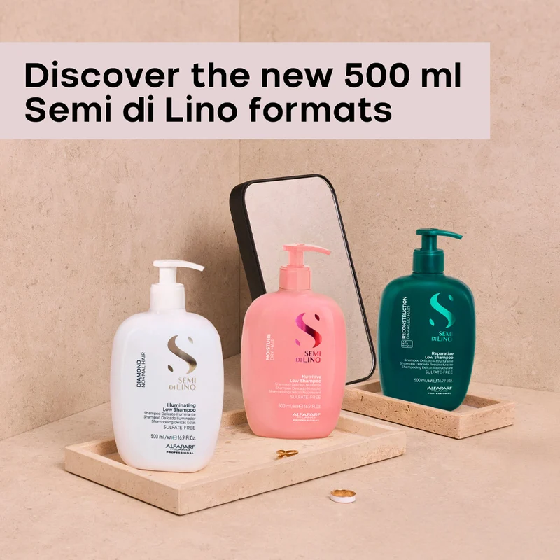 Alfaparf Milano Semi Di Lino Moisture Nutritive Low Shampoo 500ml - shampooing nourrissant doux pour cheveux secs