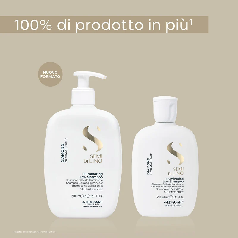 Alfaparf Milano Semi Di Lino Diamond Illuminating Low Shampoo 500ml - shampooing doux illuminateur pour cheveux normaux