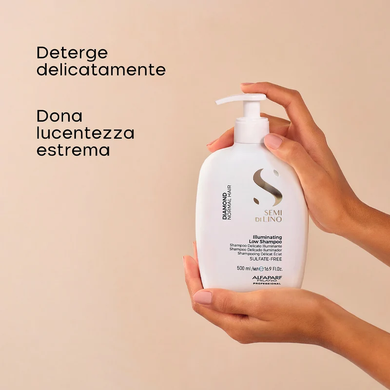Alfaparf Milano Semi Di Lino Diamond Illuminating Low Shampoo 500ml - shampooing doux illuminateur pour cheveux normaux