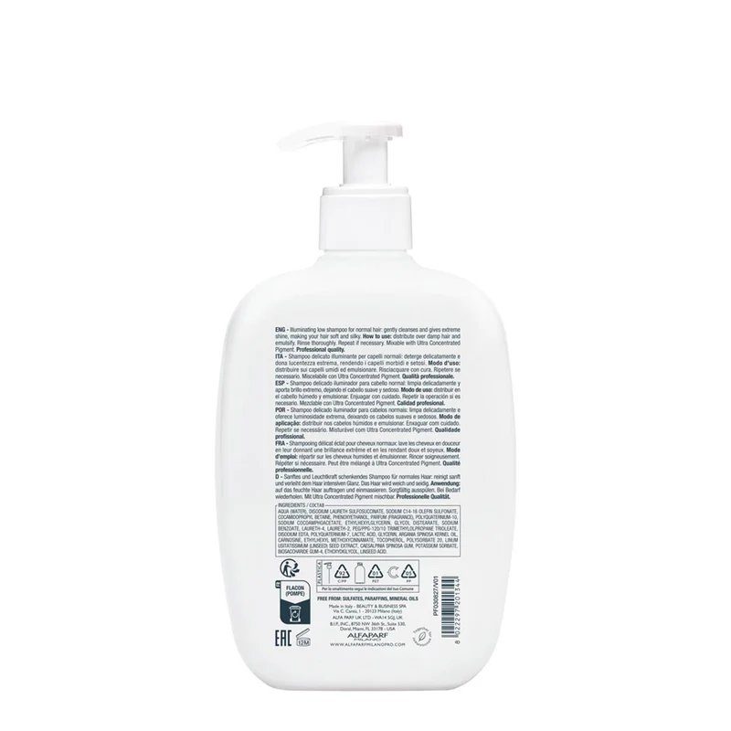 Alfaparf Milano Semi Di Lino Diamond Illuminating Low Shampoo 500ml - shampooing doux illuminateur pour cheveux normaux