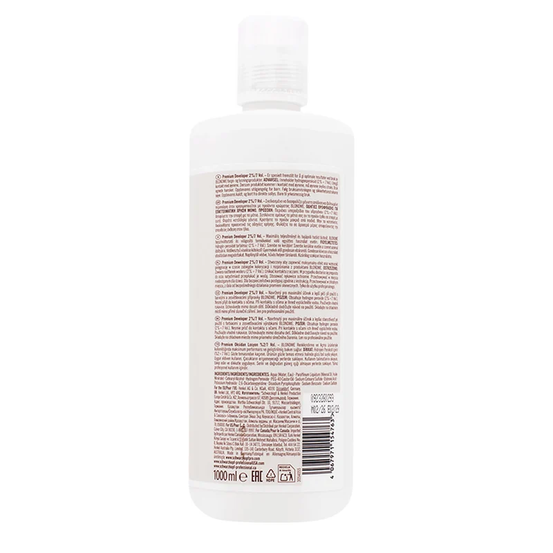 Schwarzkopf Professional Blond Me Premium Developer 2% 7Vol 1000ml - activateur oxygène