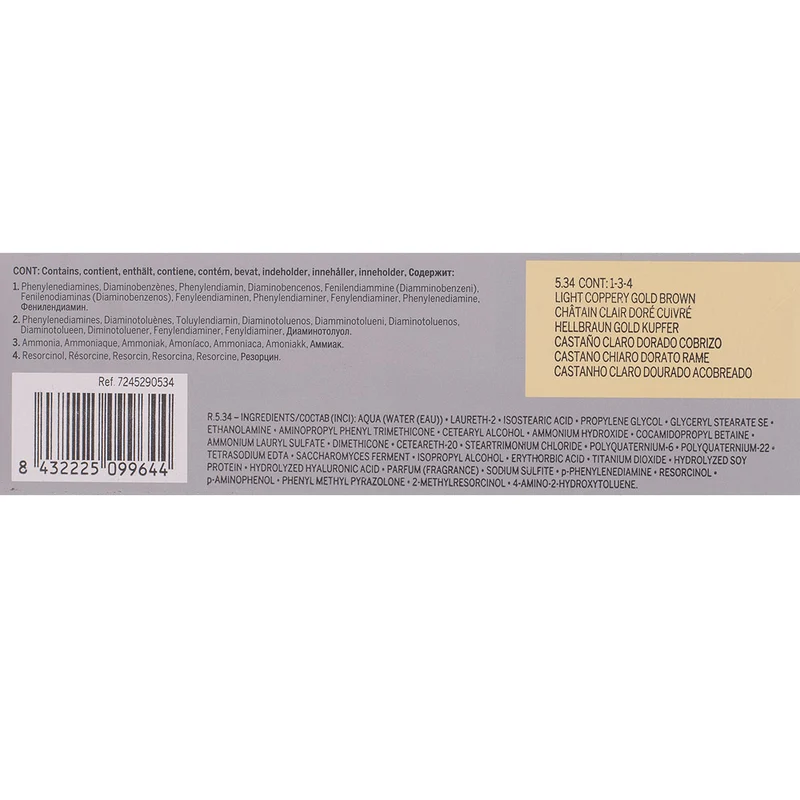 Revlon Professional Revlonissimo Colorcosmetique 5.34 Light Coppery Gold Brown 60ml - coloration permanente