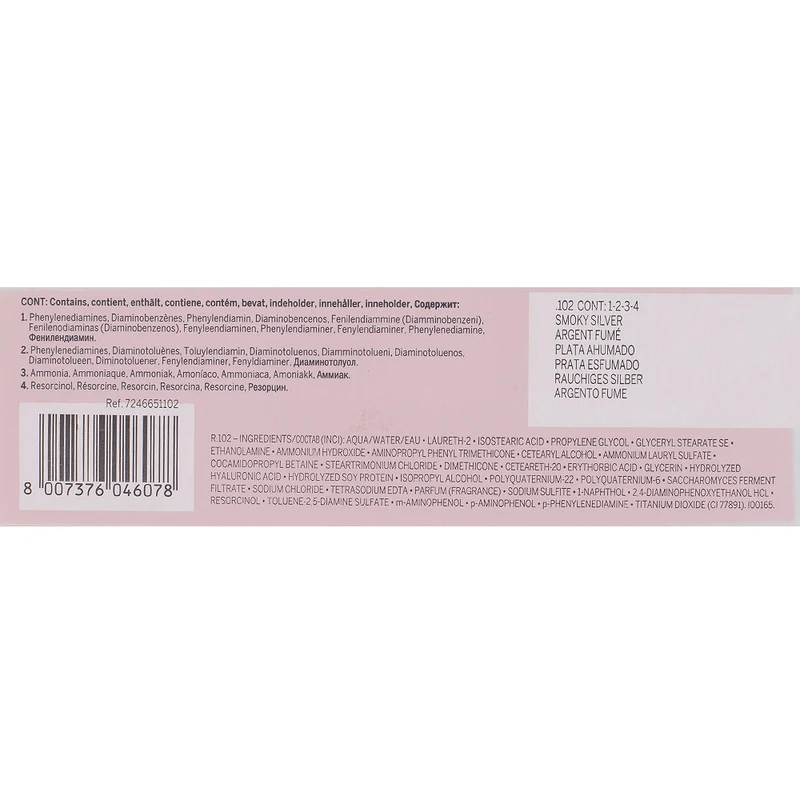 Revlon Professional Revlonissimo Colorcosmetique Satin Effect .102 Smoky Silver 60ml - coloration permanente