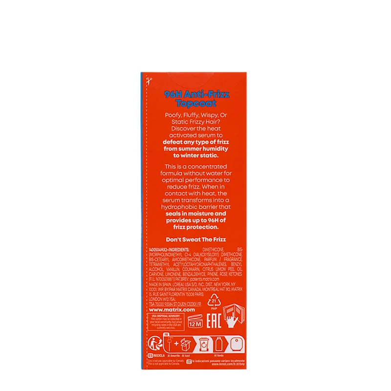 Matrix Haircare Mega Sleek 96h Anti-Frizz Topcoat 50ml - sérum anti-frisottis thermoprotecteur