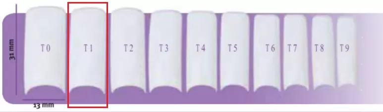 Faux Ongles X50 Capsulpro T1 Luna 12,5X30Mm Natur