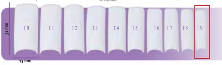 Faux Ongles X50 Capsulpro T9 Luna 7,5X28mm Natur
