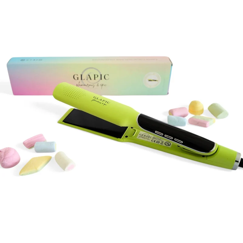 Glapic Lime Yellow Large Hair Straightener - lisseur jaune lime
