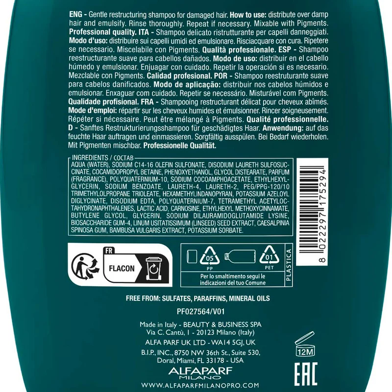 Alfaparf Milano Semi di Lino Reconstruction Reparative Low Shampoo 250ml - shampooing restructurant délicat