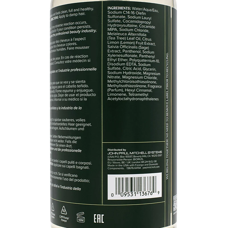 Paul Mitchell Tea Tree Scalp Care Regeniplex Shampoo 1000ml - shampooing volumateur