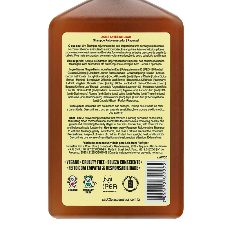 Lola From Rio Rapunzel Shampoo Rejuvenescedor 250ml - shampooing anti-chute
