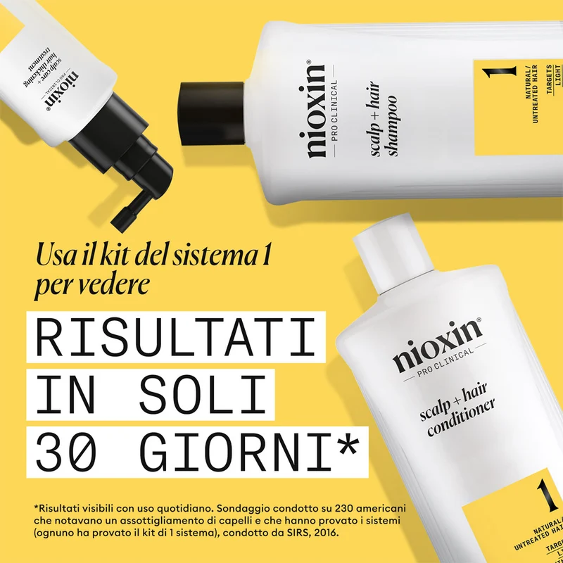 Nioxin Système 1 Scalp + Hair Shampoo 1000ml - shampooing cheveux légèrement clairsemés
