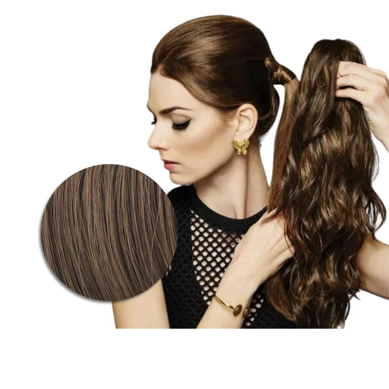 Hairdo Queue de cheval Ondulée A Pince Marron Clair Doré 46cm - queue de cheval avec vagues de plage