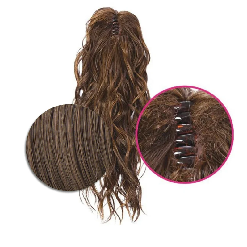 Hairdo Queue de cheval Ondulée A Pince Marron Clair Doré 46cm - queue de cheval avec vagues de plage