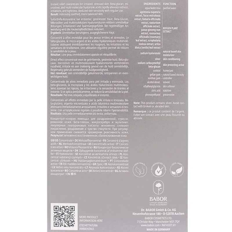 Babor Doctor Babor Sensitive Instant Soothing Ampoule Serum Concentrate 7x2ml - soin visage apaisant intensif