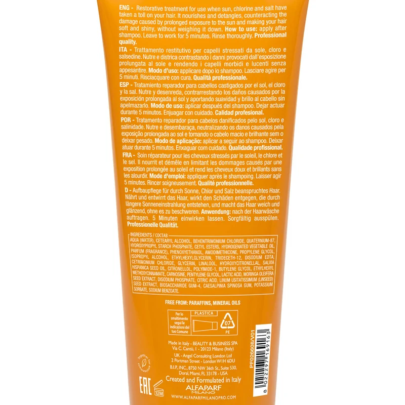 Alfaparf Milano Semi di Lino Sunshine After Sun Low Treatment 200ml - traitement réparateur