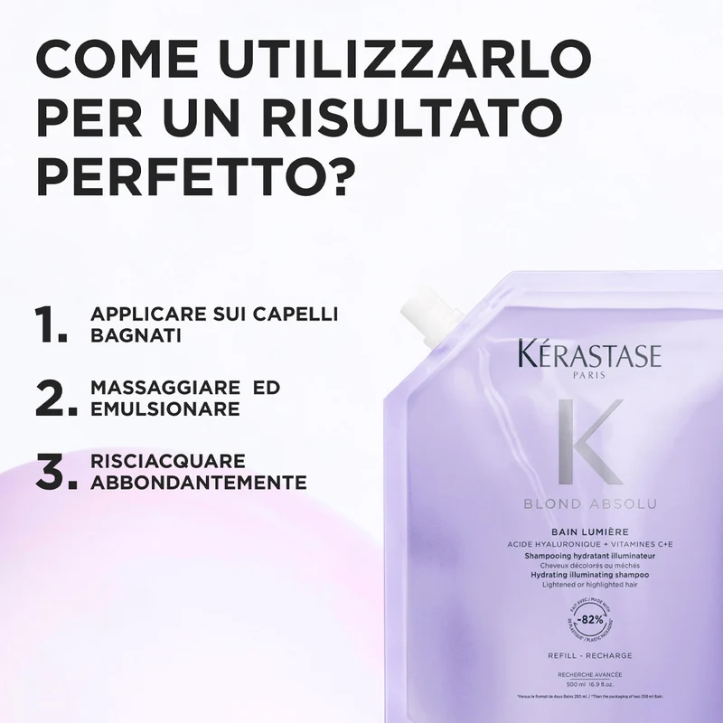 Kerastase Blond Absolu Bain Lumiere Refill 500ml - éco-recharge shampooing cheveux blonds