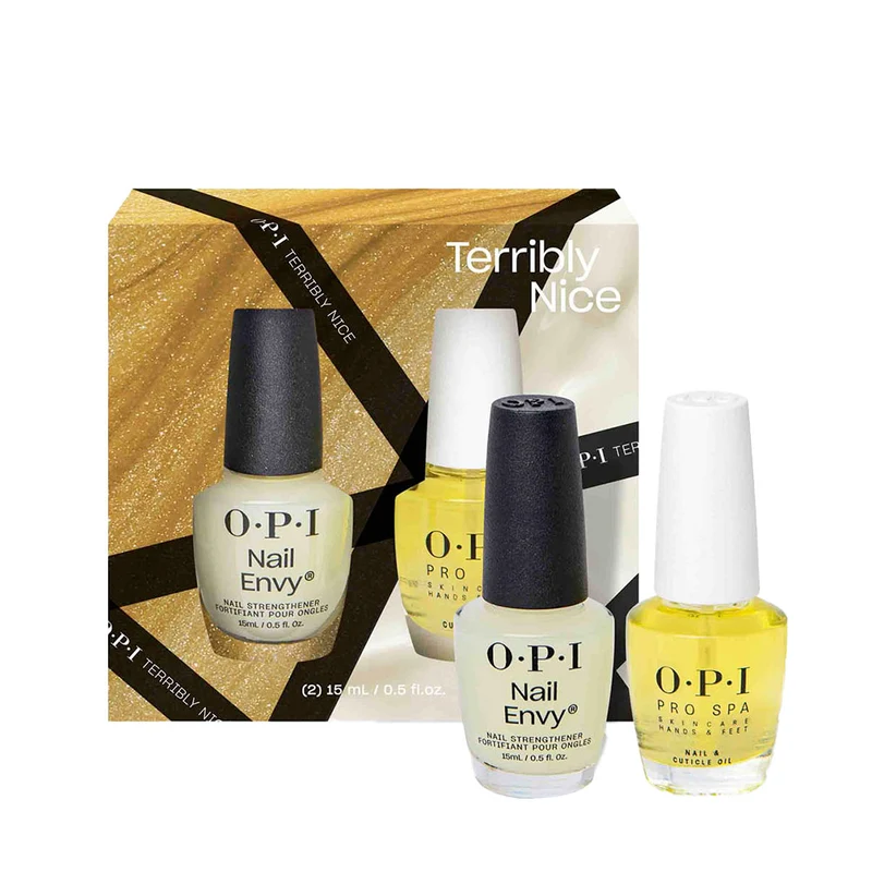 OPI Nail Lacquer Terribly Nice HRQ47 Treatment Power Duo Set 2x15ml- coffret de renforcement des ongles
