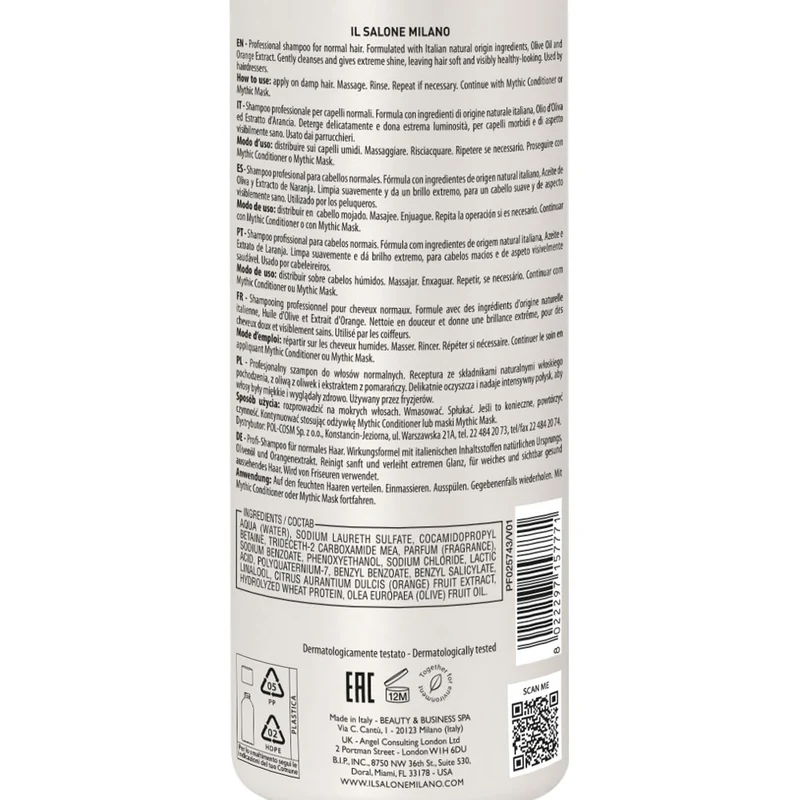 Il Salone Milano Mythic Shampoo 500ml - shampoing cheveux normaux