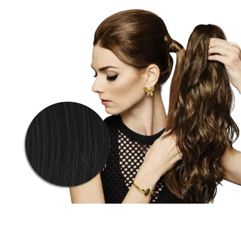 Hairdo Queue de cheval Ondulée A Pince Noir 46cm - queue de cheval avec vagues de plage