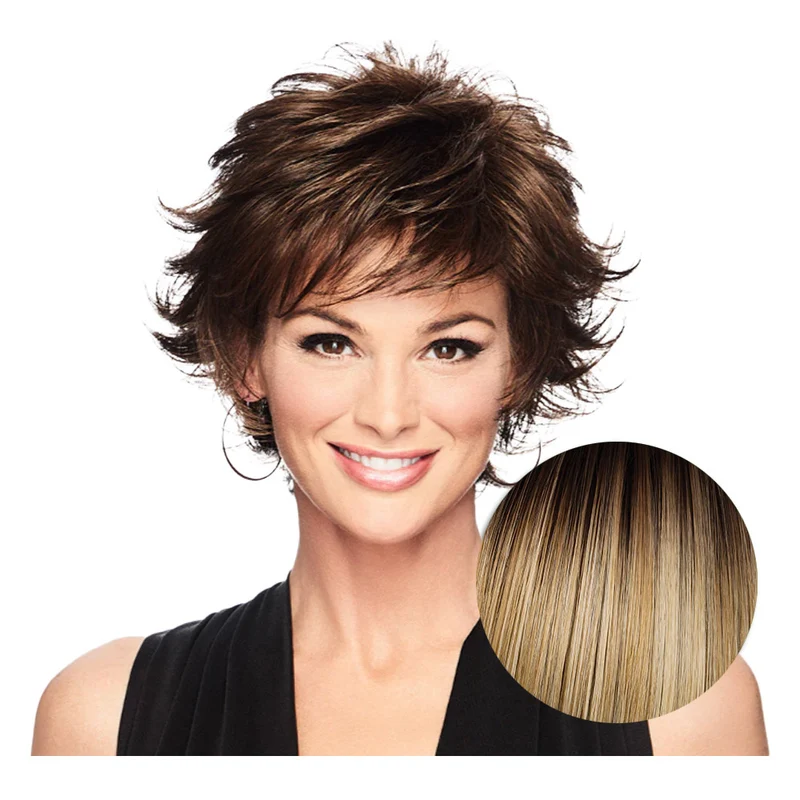 Hairdo Textured Flip Perruque Blond Clair - perruque coupe courte