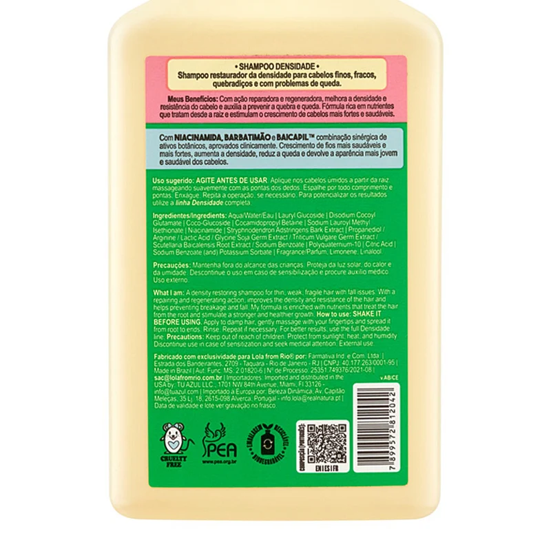 Lola From Rio Densidade Shampoo 250ml - shampooing densifiant