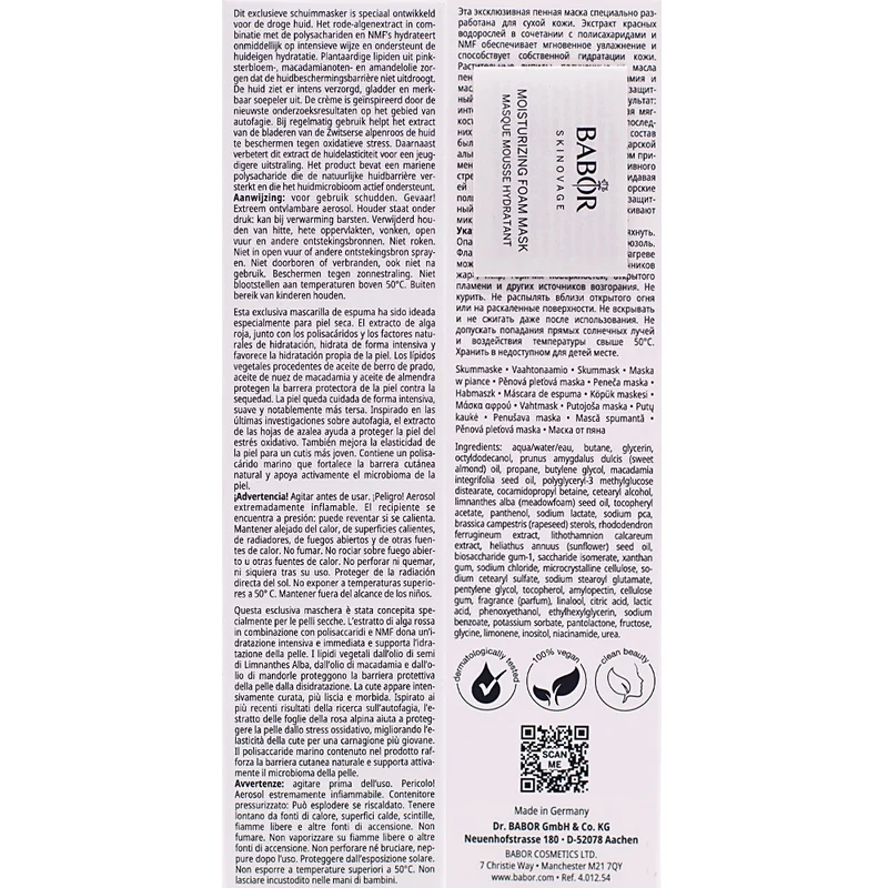 Babor Skinovage Moisturizing Foam Mask 75ml - masque visage mousse hydratant