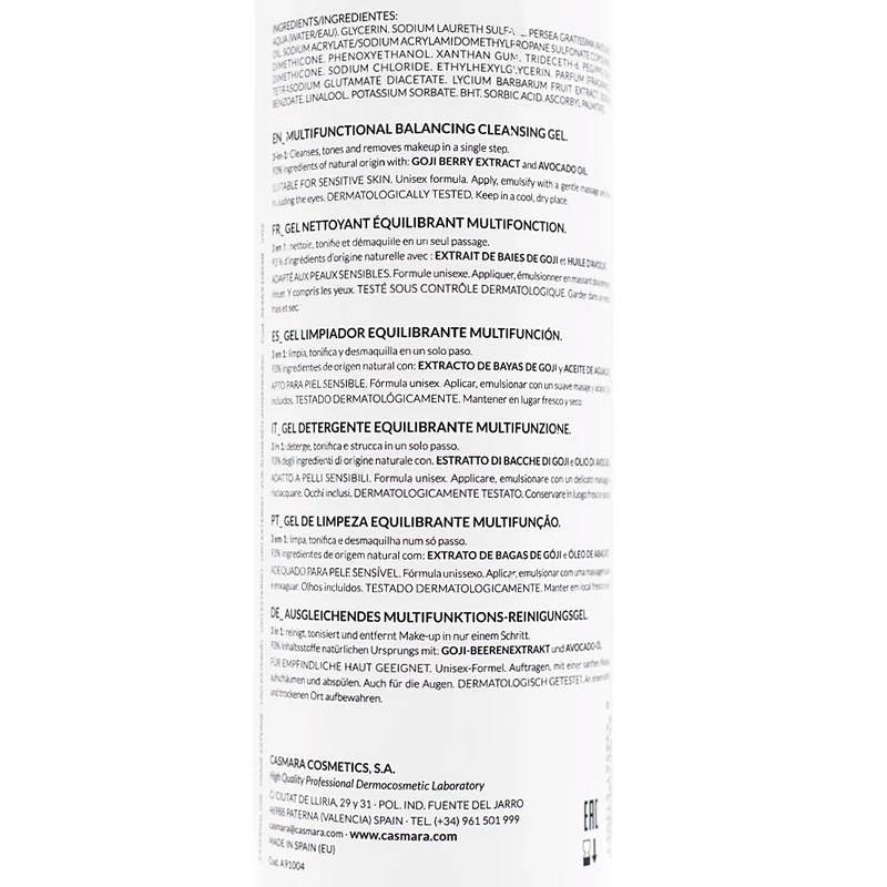 Casmara Balancing Cleanser 500ml - nettoyant visage peaux sensibles