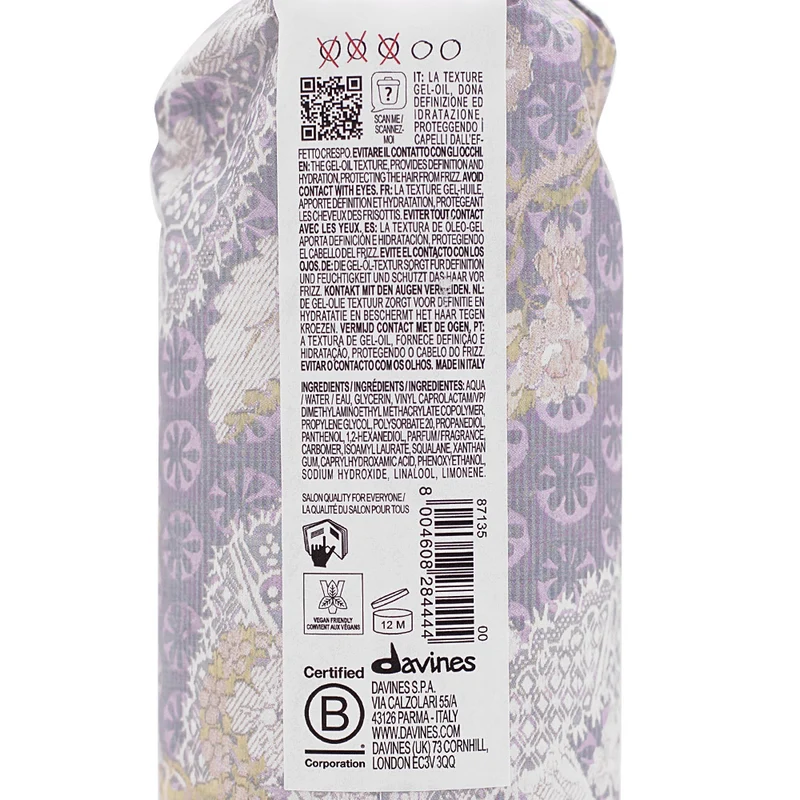 Davines More Inside Curl Gel Oil 250ml - huile-gel définition de boucles