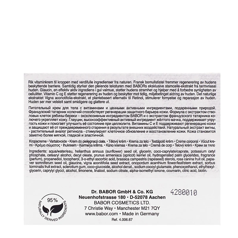 Babor Spa Shaping For Body Shaping Vitamin ACE Body Cream 200ml - crème hydratante pour le corps