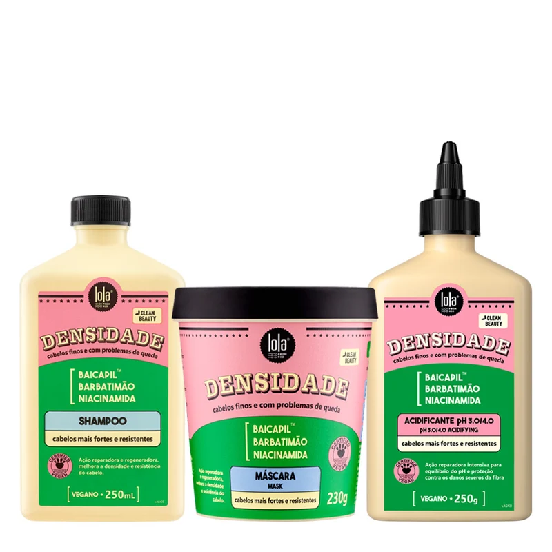 Lola From Rio Densidade Shampoo 250ml Máscara 230gr Acidificante 250ml