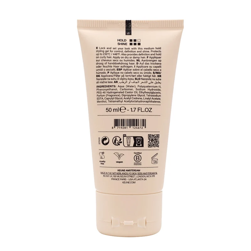 Keune Style Texture Head Lock Medium High-Shine Gel 50ml - gel tenue moyenne