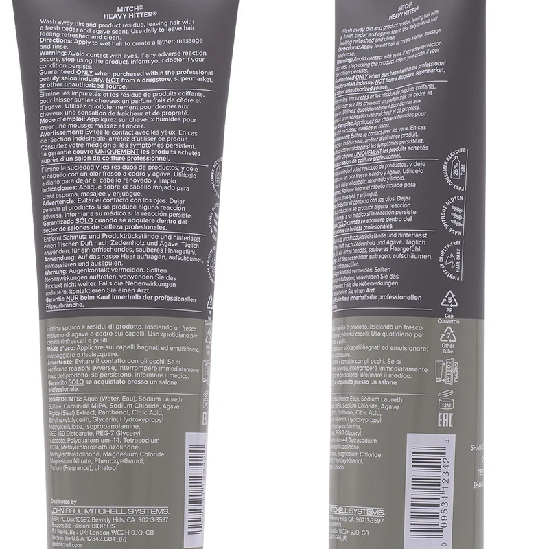 Paul Mitchell Mitch Heavy Hitter Shampoo 250ml - shampooing revitalisant cuir chevelu