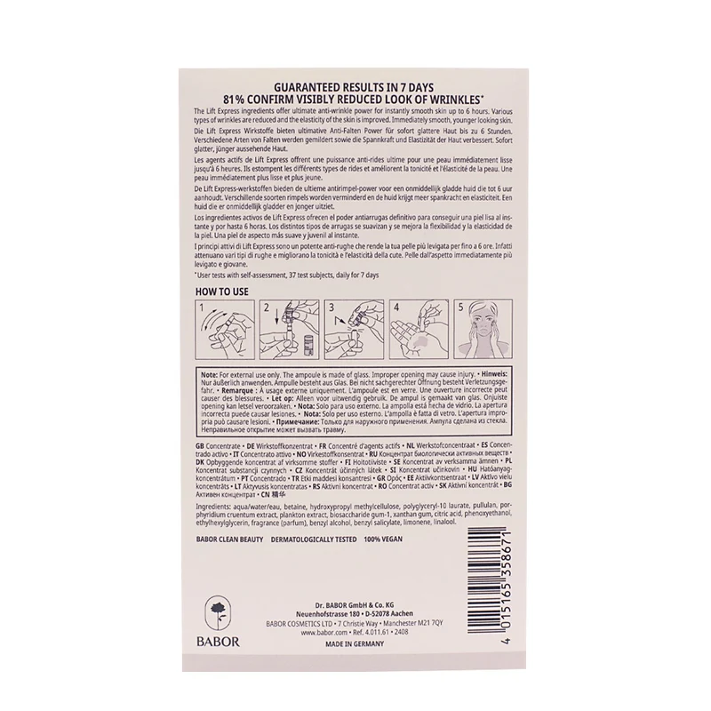 Babor Ampoule Concentrates Lift Express 7x2ml - ampoules effet lifting immédiat